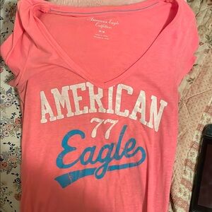 vintage y2k American Eagle Outfitters Pink Fitted Short Sleeve
